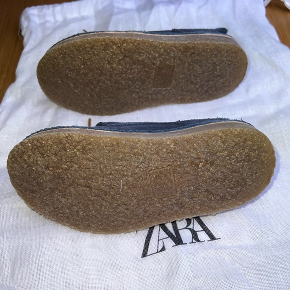 Zara Kids Toddler Leather Derby Shoes, Navy Suede - Picture 2 of 5